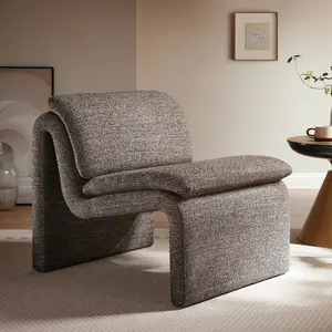 Dune Boucle Upholstered Armless Accent Chair in Antique