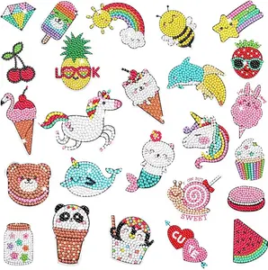 5D Painting Diamond Stickers Kits 25 Pcs Diamonds Dots Arts and Crafts for Kids Ages 6-8 8-12 Contains Unicorn, Mermaid, Cat
