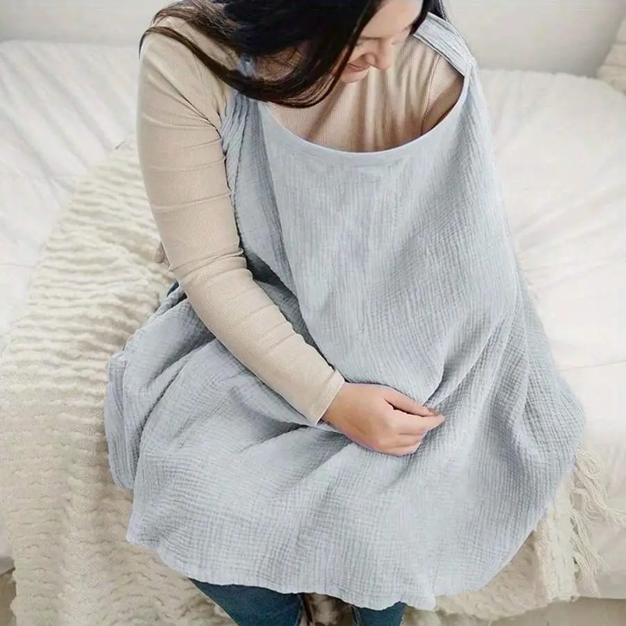 1pc Cotton Nursing Cover, Outdoor Breastfeeding Apron, Nursing Accessories, Windproof Sun Protection, Soft Comfortable, Perfect Gift for Moms, Mummy