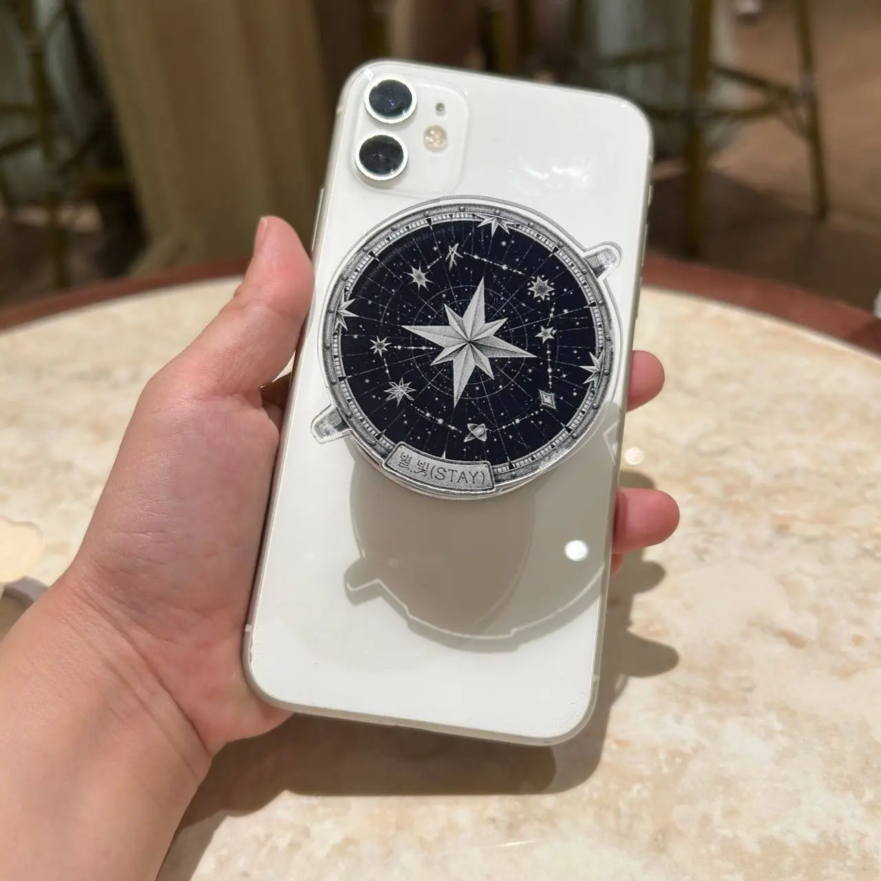 Celestial Compass MagSafe Phone Grip – Cosmic Star Map Magnetic Holder – Gift for Stay