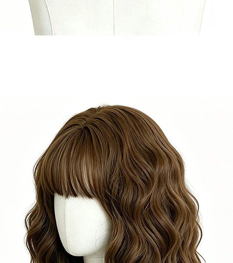 Lotfon Women's short curly Ash Brown non-adhesive synthetic wig, adjustable head circumference, comfortable fit, easy to wear, ready to wear and go, easily achieve a fashionable look