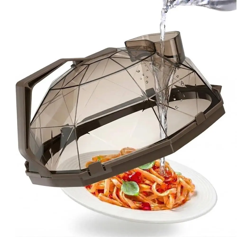 Microwave Food Splatter Lid, Transparent Microwave Cover with Steamer, One-Piece Handle, BPA-Free, Essential Home and Kitchen Cooking Accessories, Cooking Gadgets