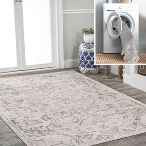 JONATHAN Y Edith Distressed Medallion Low-Pile Machine-Washable Indoor Area Rug; for Living Room, Kitchen, Bedroom, Dining Room, Office