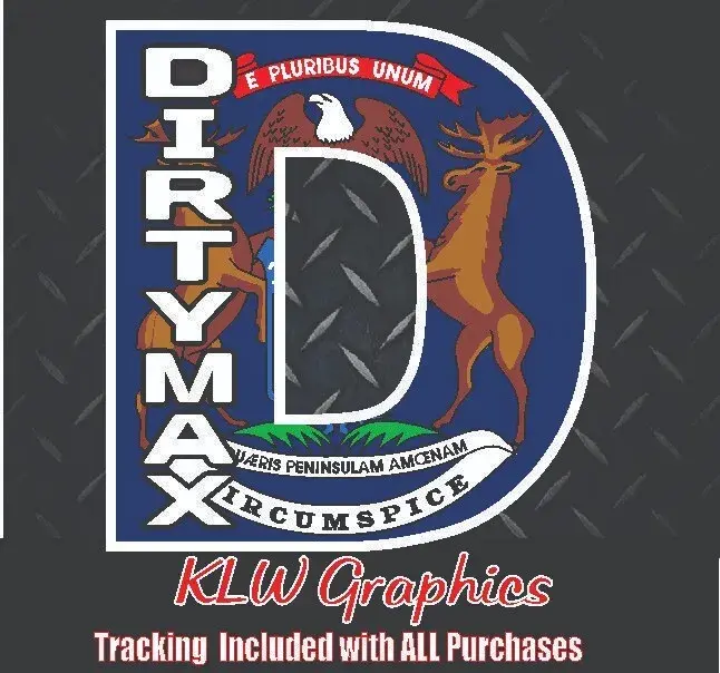 Dirtymax Duramax D Michigan Flag Print Full Color Decal Sticker Turbo Diesel Truck 6.6 3.0 Crew Cab