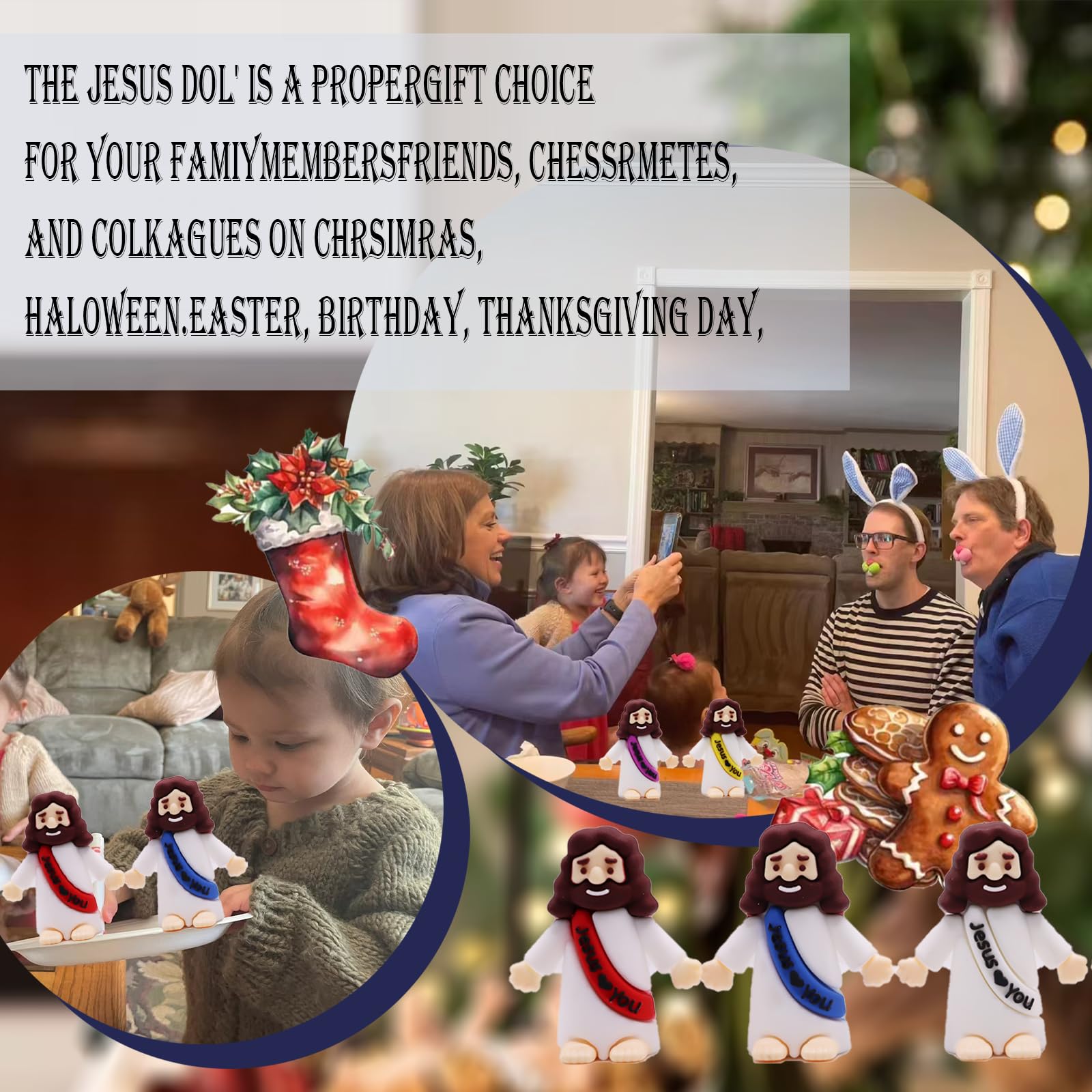 30PCS Little Jesus Figures, Mini Jesus Figurines in Bulk, Multicolor Tiny Jesus Figures, Miniature Figurines to Hide and Seek Religious Gifts for Easter Egg Stuffers (30PC)