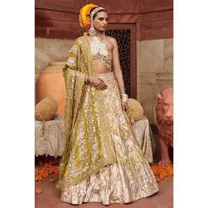 Silver chandi sona chevron lampi naach lehenga set