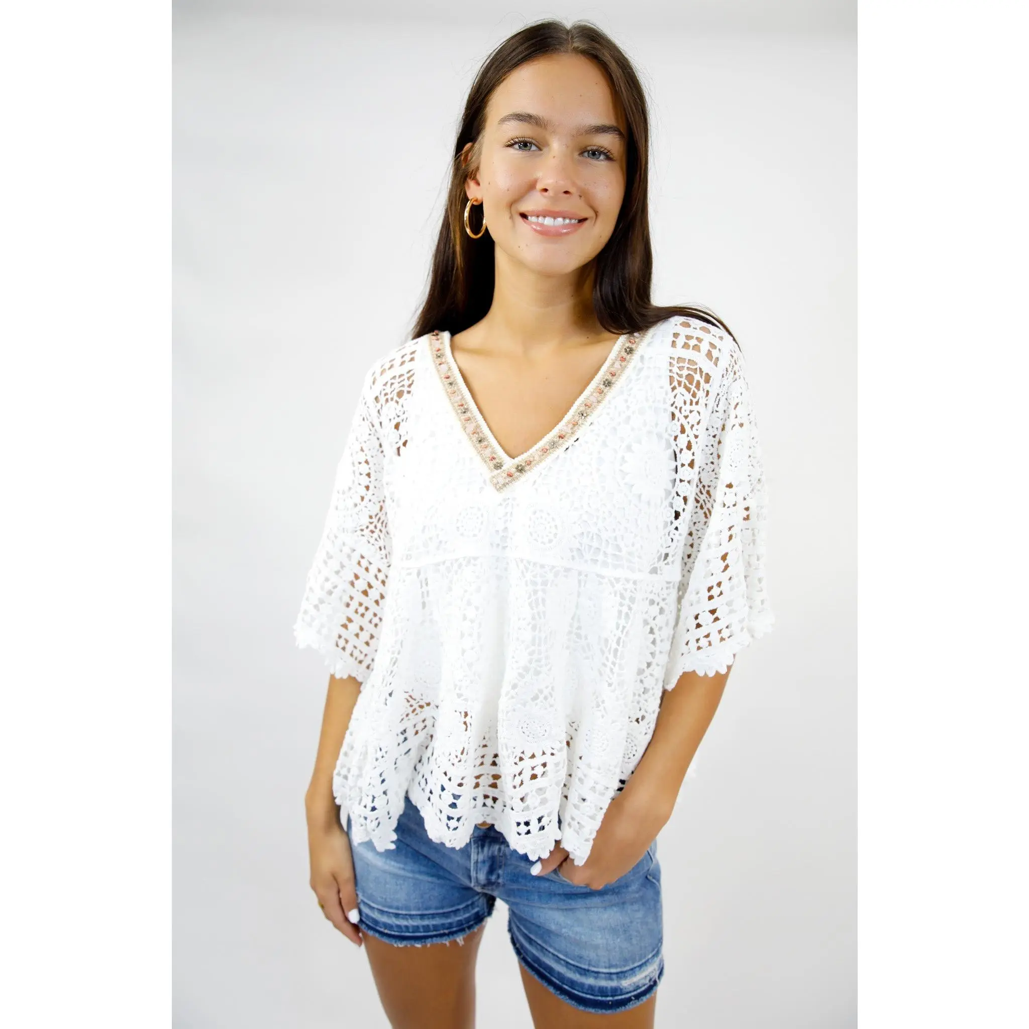 Seaside Muse Crochet Blouse