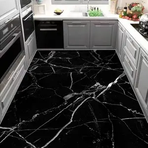 Marble Pattern Kitchen Runner Rug, 1 Count Non-slip & Stain-resistant Kitchen Mat, Easy To Clean Kitchen Floor Mat, Kitchen Decor, Home Decorative Rug