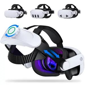 BEBONCOOL Retractable Plastic Adjustable VR Head Strap for Oculus Meta Quest 2/3/3S, Wearable Device Accessory with Horizontal Knob Adjustment, Enhanced Durability, Manufacturer Warranty