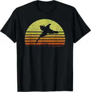 100% cotton Unisex Pheasant Hunting South Dakota Upland Bird Game Hunter Retro T-Shirt