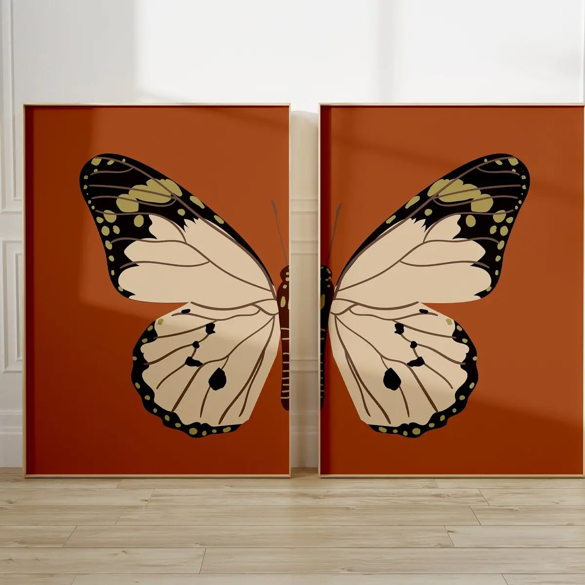 Butterfly Printable Wall Art, Boho Butterfly Poster, Butterfly Wings Art Print, Butterfly Printable Wall Art Set of 2, Room Decor