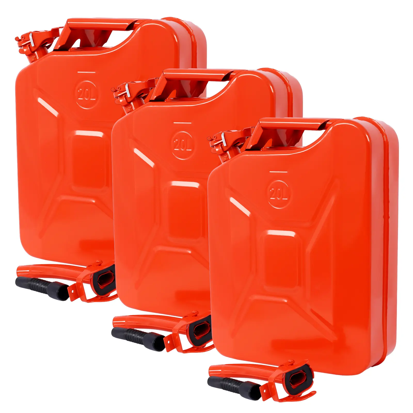 Hardware 5 Gallon Gas Can with Flexible Spout  20 Liter Steel Fuel Can for Gasoline Cars Trucks  Equipment Durable Portable Design