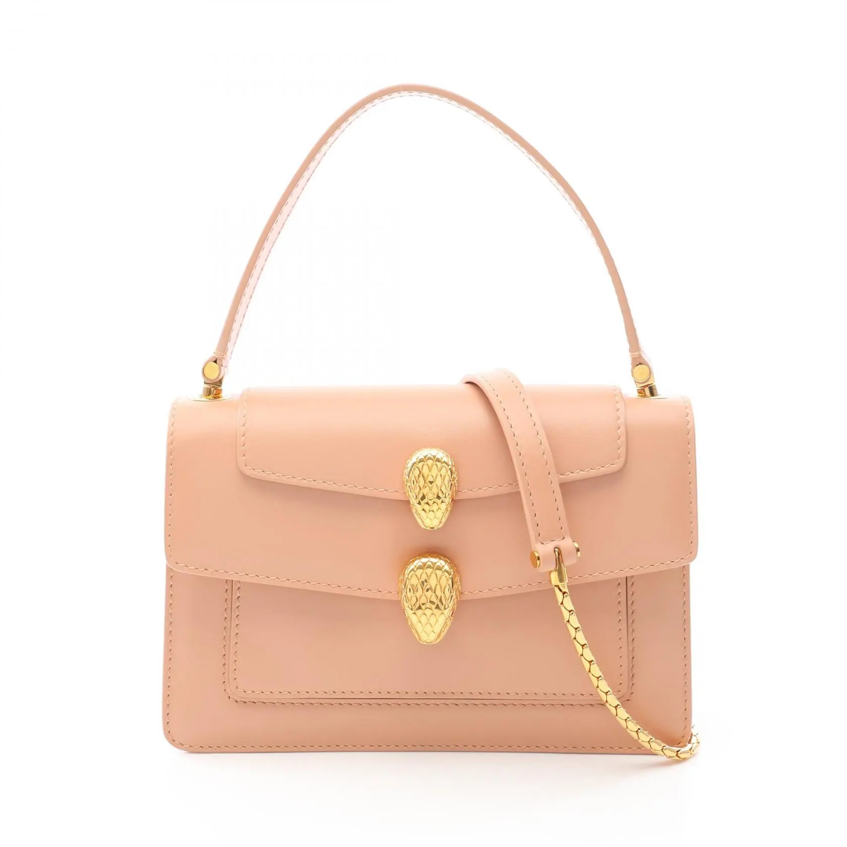 Pre-owned Bvlgari Calfskin Shoulder Bags Serpenti 2way Leather Handbag