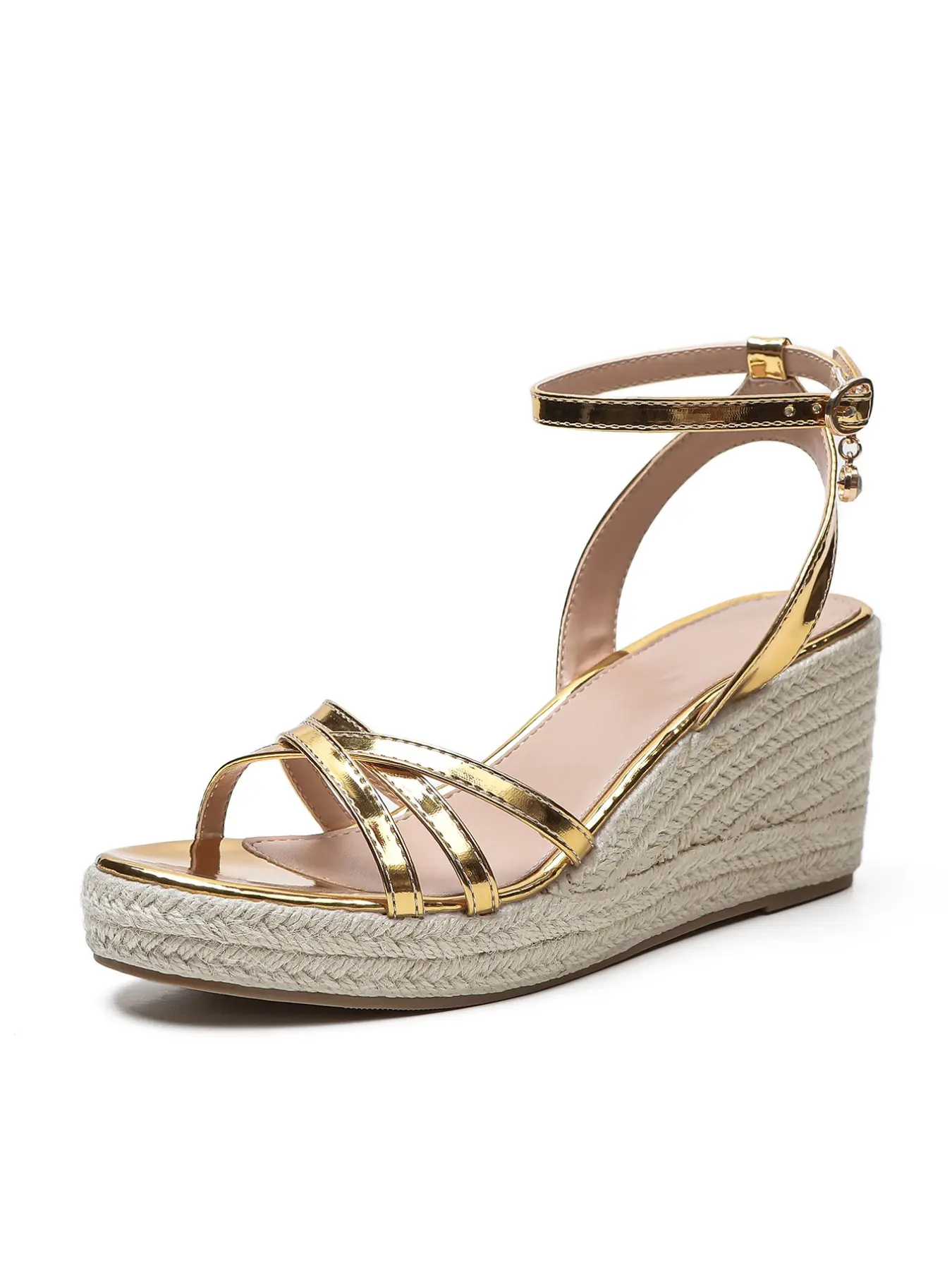 Women's Wedge Heeled Sandals, Low Wedges, Wedge Platform Shoes, Chunky Wedge Heel, Chunky Heels, Rubber, Fashionable Elegant Cross Strap Design, Perfect for Beach Parties or Vacation Wear, Party Footwear, Stylish Summer Shoes