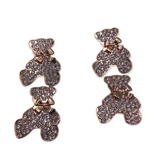 (1) ONE Gold Blinged out Bear Charm for Clogs jib bitz