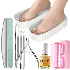 Toe Nail Soaking Bowl Acetone Soak Off Bowl for Gel Polish Removal Foot Soak Pedicure Bowl with Pedicure Tools Set