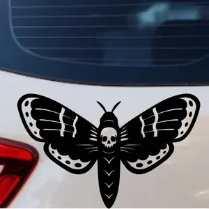 Death Moth Skull Butterfly Decal/Sticker for Car Truck SUV Home Decor Cell Phone Laptop Tumbler Accessories Driving vinyl Waterproof Car Sticker Decal Permanent Vinyl