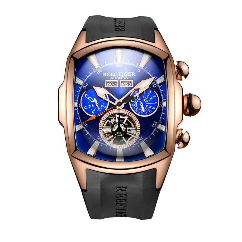 Men's Architectural Watch for the Boardroom, a Sophisticated Self-Winding Design with 50m - 100m Water Resistance and Concierge Service, Adventure, Round, Athletic, Male, Kinetic Power, Luminous, Rubber, Sapphire Crystal Glass, Stainless Steel