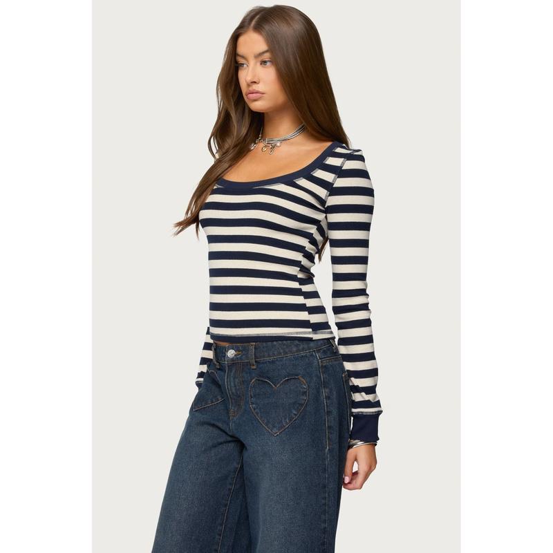 Rainey Striped Long Sleeve Top