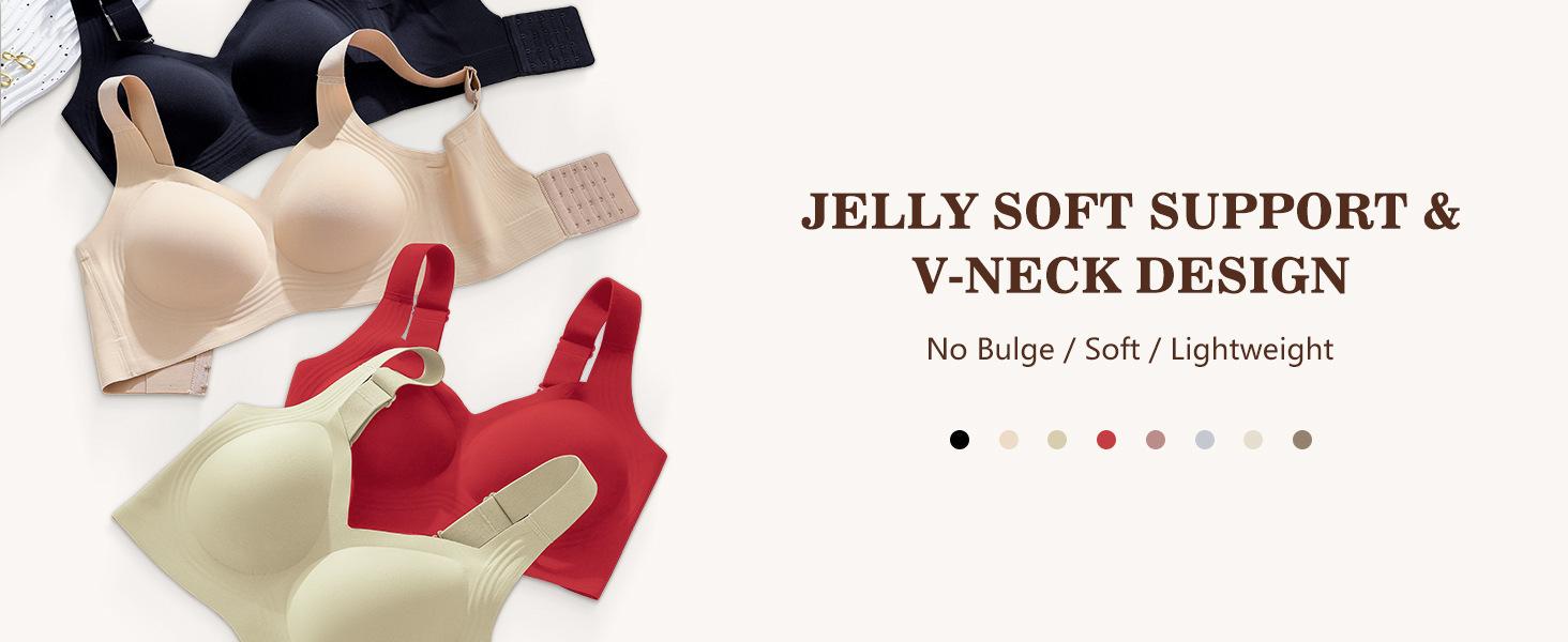 2 Pack Plus Size Wireless Seamless Bra for Women, Full Coverage Soft Support No Digging Comfort Bralette, Everyday Push Up Lingerie for Curvy