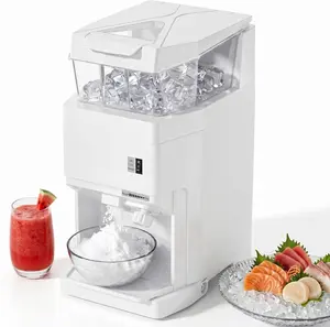 Electric Ice Shaver Machine – 220 lbs/hr Commercial Shaved Ice & Snow Cone Maker – 8L Large Hopper- Adjustable Ice Texture – Stainless Steel Ice Crusher for Home & Business
