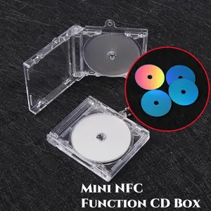 US-LUX - 1pc NFC Functional CD Disc Key Chain Mini CD Case Keychain Peripheral Commemorative Album Key Holder For DIY Backpack Pendant
