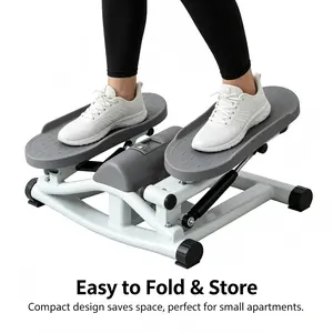 Compact Portable Stair Stepper - Space-Saving Under-Desk Exercise Machine with LCD Monitor for Home, Office Daily Cardio Fitness