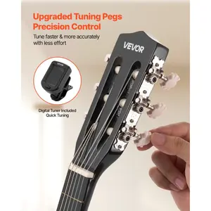 VEVOR Classical Guitar, 30 Inch, Wood Classical Guitar Starter Kit for Beginners, with Nylon Strings, Gig Bag, Strap, Tuner, Extra Strings, Picks, Capo, Basswood, for Kids Girls Boys Students, NaturalVEVOR Super Brand Day
