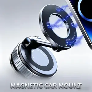 Strong Magnetic Car Phone Mount with Suction Cup - 360° Adjustable Dashboard Holder