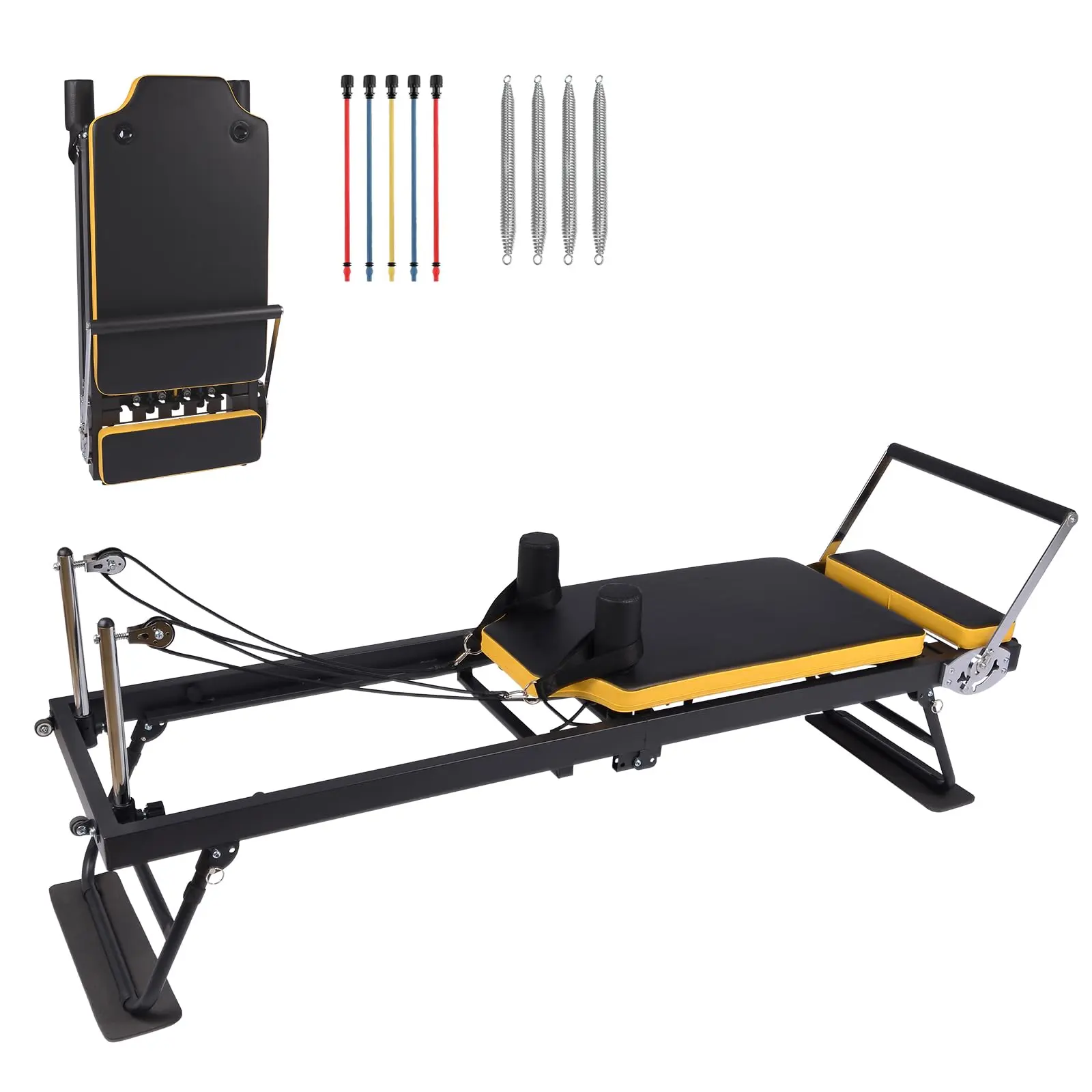 GARVEE Foldable Pilates Reformer Machine for Home and Gym Use, Suitable for Beginners and Advanced Users, Supports Up to 250 Lbs Weight Capacity, Ideal Equipment for Full-Body Workout and Fitness Training