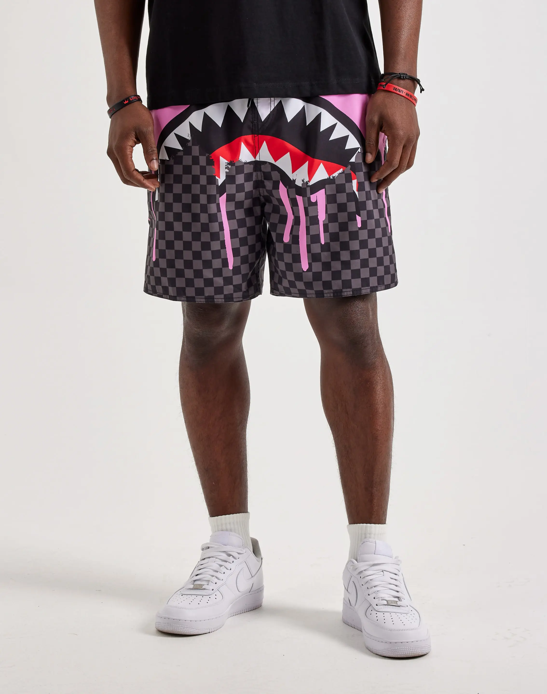 Mens Sprayground Ocean Drip Check Swim Shorts