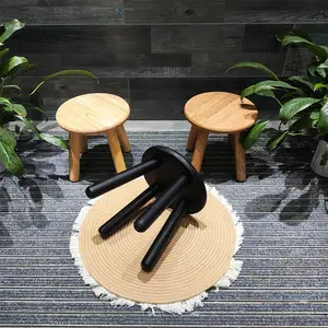 Multifunctional Wooden Small Stool Chair, Home Use, Indoor Hallway Shoe Bench, Sofa Lounge Seat, Outdoor Simple Rest Footstool, Compact Design
