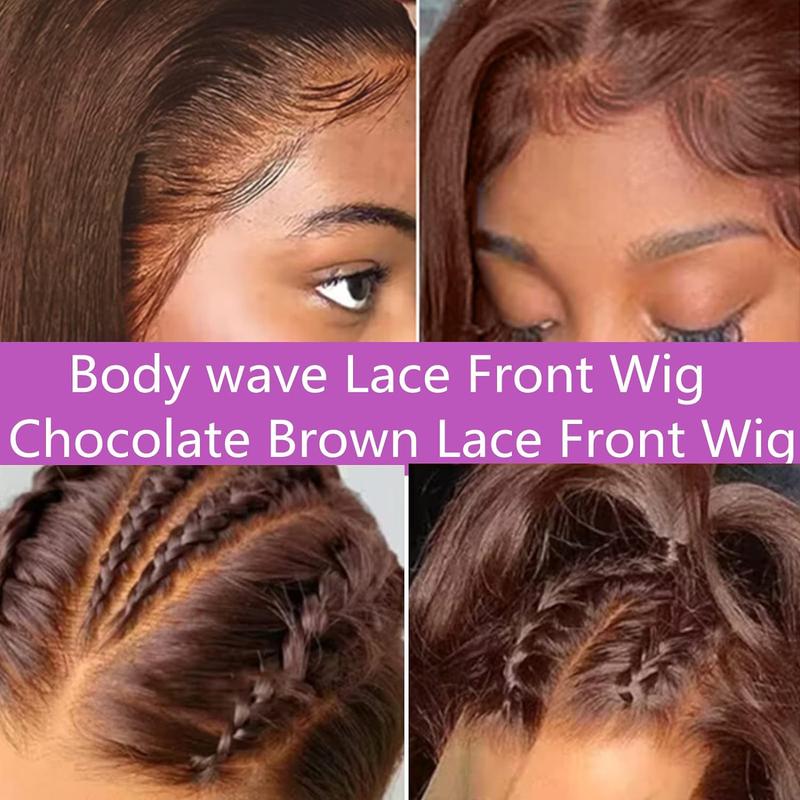 Deep Wave Lace Frontal Wig 30Inch Brazilian Chocolate Brown Curly Human Hair Wig 13x4 13x6 Hd Transparent Lace Frontal Deep Wave Wig  Colored Water Wave Brazilian Wigs For Women Pre Plucked 180% Density