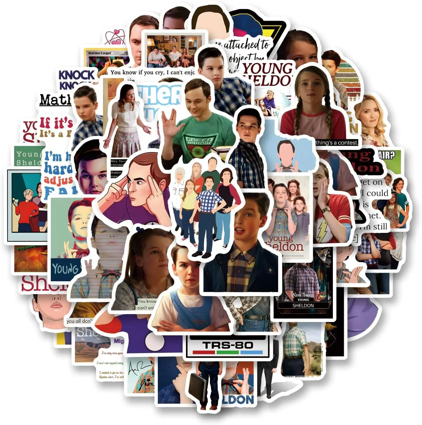 64pcs Sheldon TV Drama Romantic Aesthetics Retro Funny Stickers Pop Kawaii Pack | Vsco Funny Cool Deacls Graffiti Stickers Vinyl for Water Bottle Skateboard Luggage Laptop