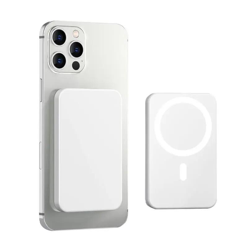5000mAh Magnetic Wireless Fast Charging Power Bank, Portable Charger, Magnetic Power Bank for iPhone 15/14/13/12/Pro/Mini/Pro Max, Power Bank with Phone Holder, Stocking Fillers Gift，Suitable for all Samsung and Android phones that support wireless charg