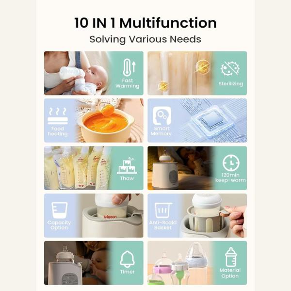 GROWNSY Bottle Warmer,  Baby Botle Warmer Fast for Breastmilk & Formula, Accurate Temperature Control, Milk Warmer for All Bottles with Thaw, Sterilizing, Keep Warm, Heat Food，Mom's Best Choice