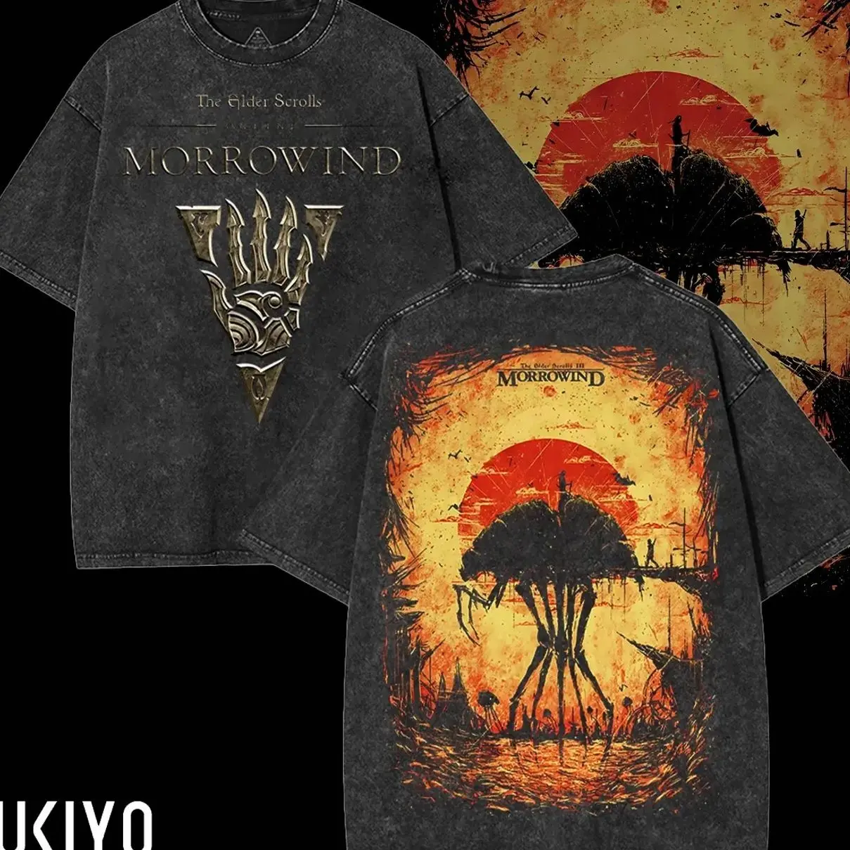 Retro Limited The Elder Scrolls: 2025 Morrowind Game Graphic Tees Oversized Washed Tee Game Acid Washed Lightweight Cotton TSHIRT, Gift For Gamer 32V