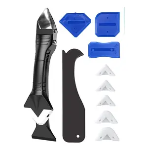 3-in-1 Caulking Tool Kit with Stainless Steel Scraper & Silicone Finishing Heads