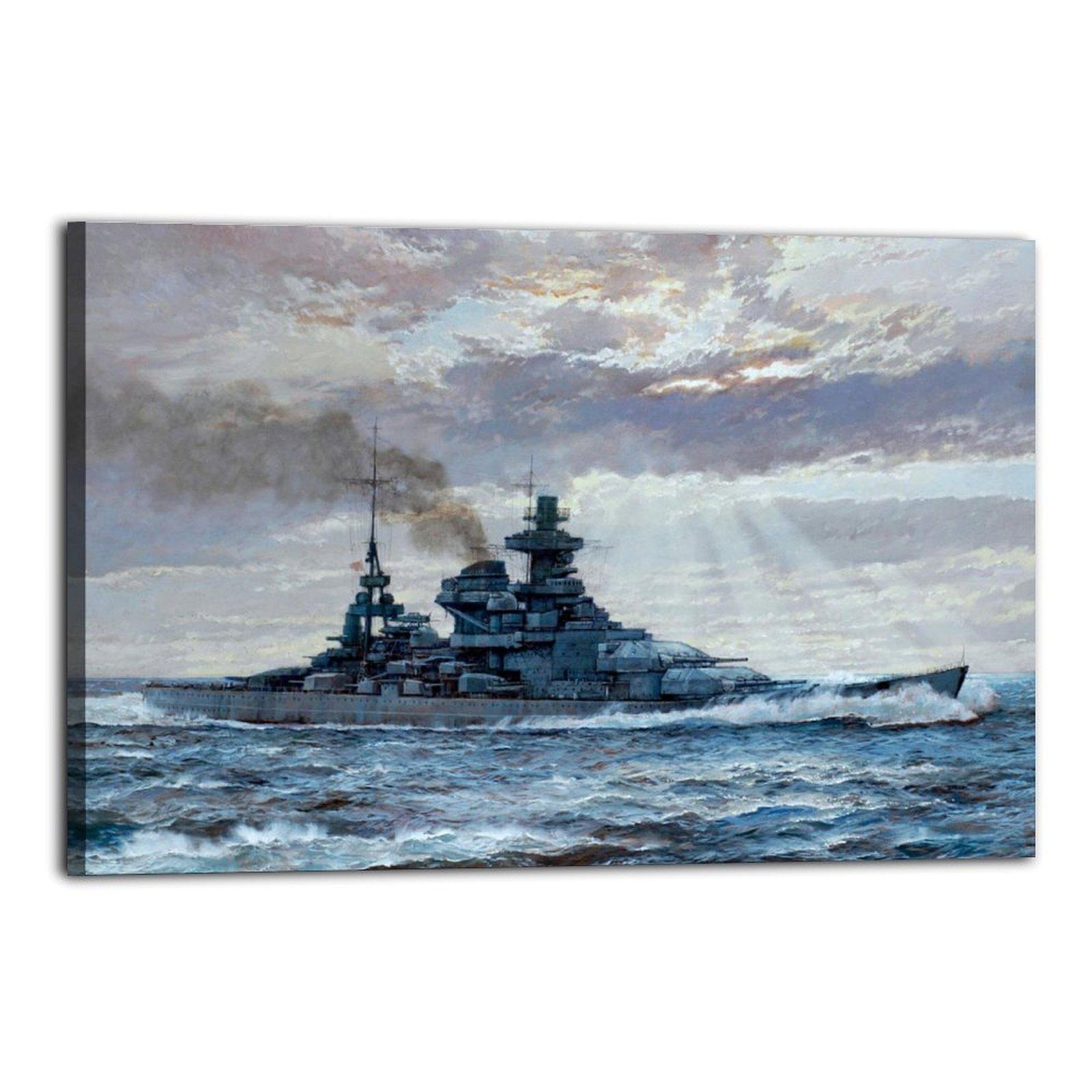 Battleship Poster USS Missouri BB-63  Poster Decorative Painting Canvas Wall Art Picture Print Modern Family Bedroom Decor