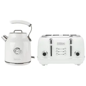 Haden Heritage 4 Slice Toaster & Dorset 1.7L Electric Water Kettle, Ivory/Chrome
