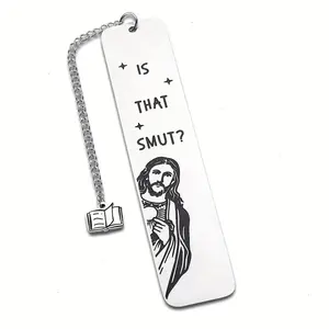 Cartoon & Letter Pattern Book Mark with Chain, 1 Count Portable Stainless Steel Book Label, Reading Tool for Office School, Halloween, Bookmark