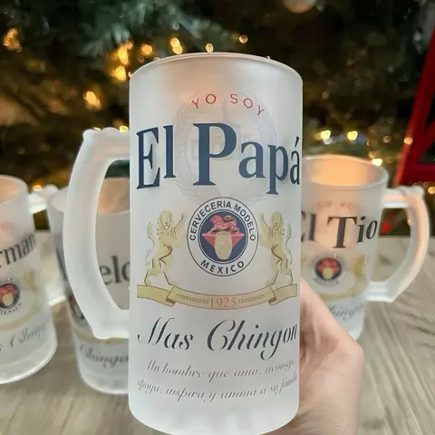 Beer mug 16oz Drinkware Cup Bottles Reusable father’s day gift bday gift regalo de día del padre, cumpleaños  etc Washable Stylish Beverage Tumbler Reuse