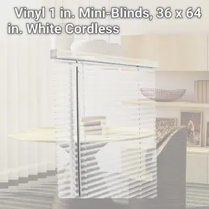 Living Accents 5005728 Vinyl 1 in. Mini-Blinds, 36 x 64 in. White Cordless