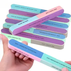 1/2/3/5/12pcs/Set 7 Sides Nail Buffers Files Professional Polisher Nail Art Manicure Polishing Block Buffing Accessories Cream Tools