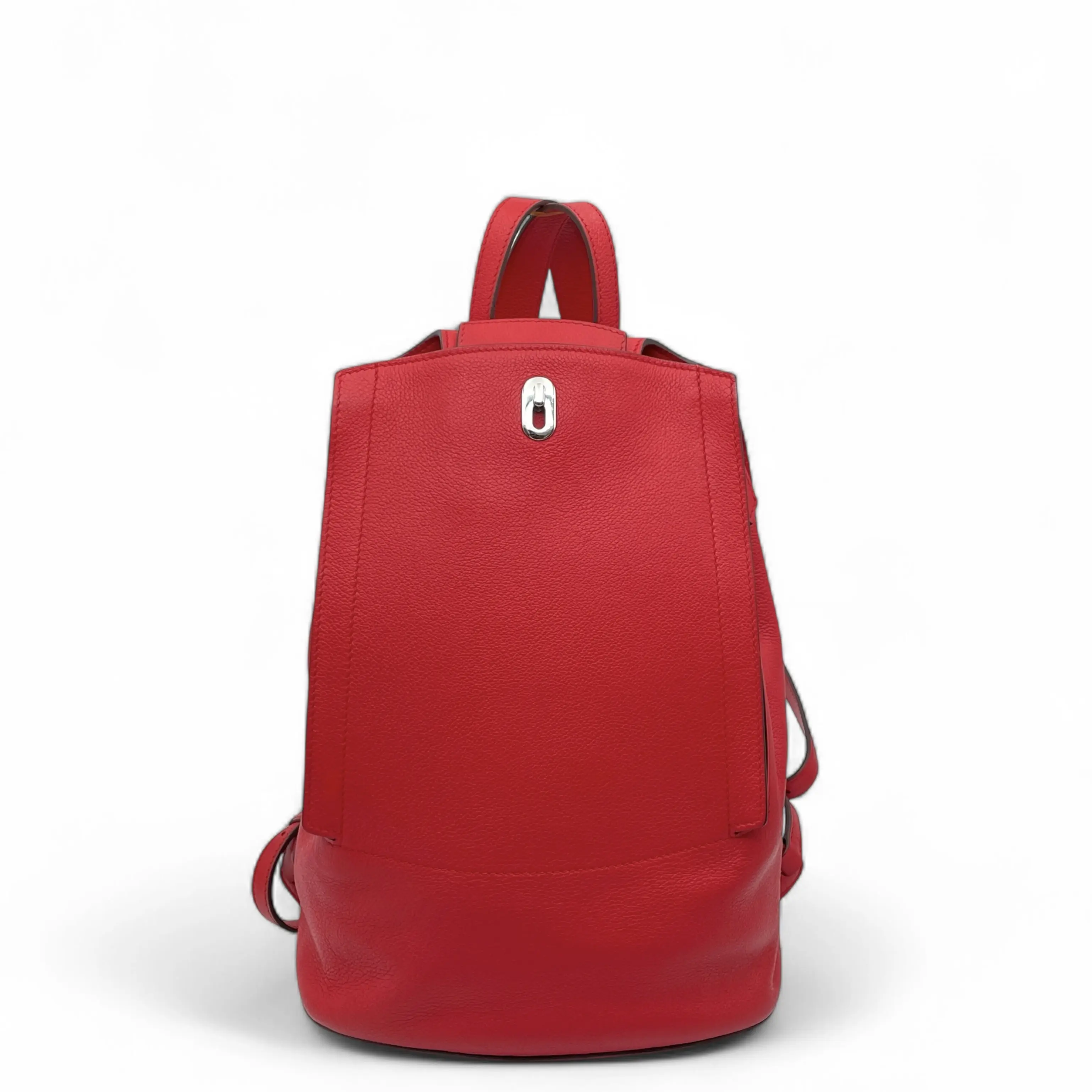 Pre-owned HERMÈS Leather Backpacks Hermes Gr24 Evercolor S3 Rouge De Corur (jd0821a1)