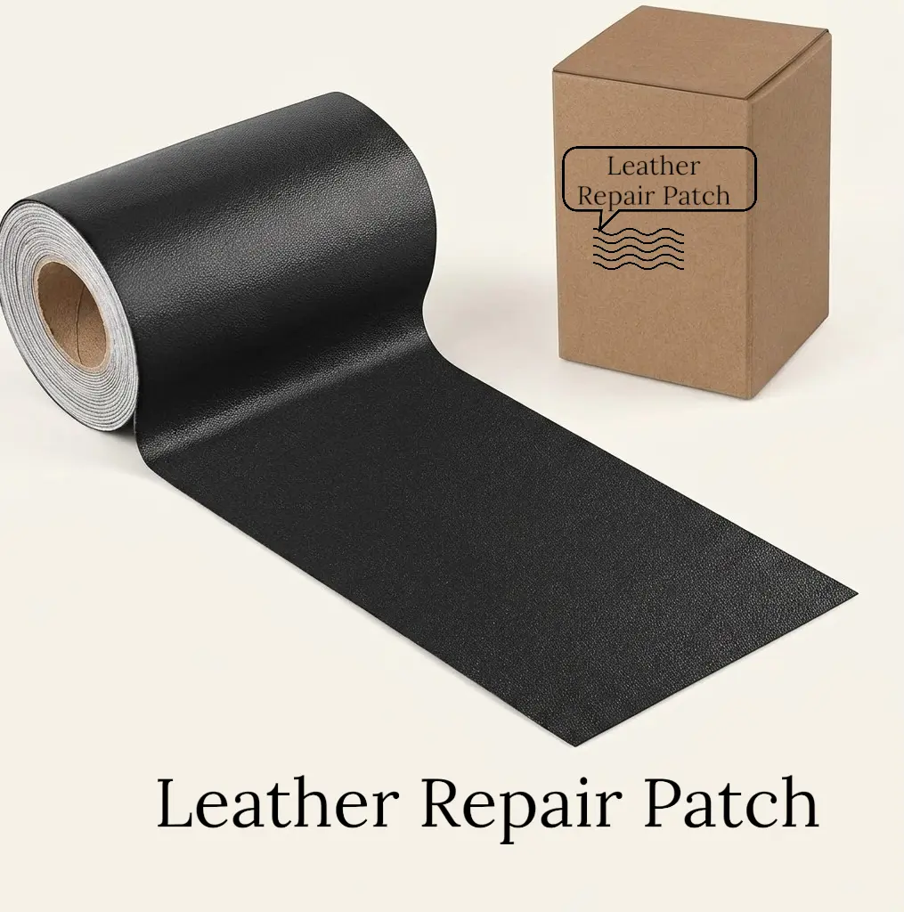 Leather Repair Patch, 3 x 60In Self Adhesive Leather Repair Tape Kit for Furniture, Couch, Sofa, Office, Car Seats, Car Interior,Vinyl Repair Kit (Black-Fine Grain)