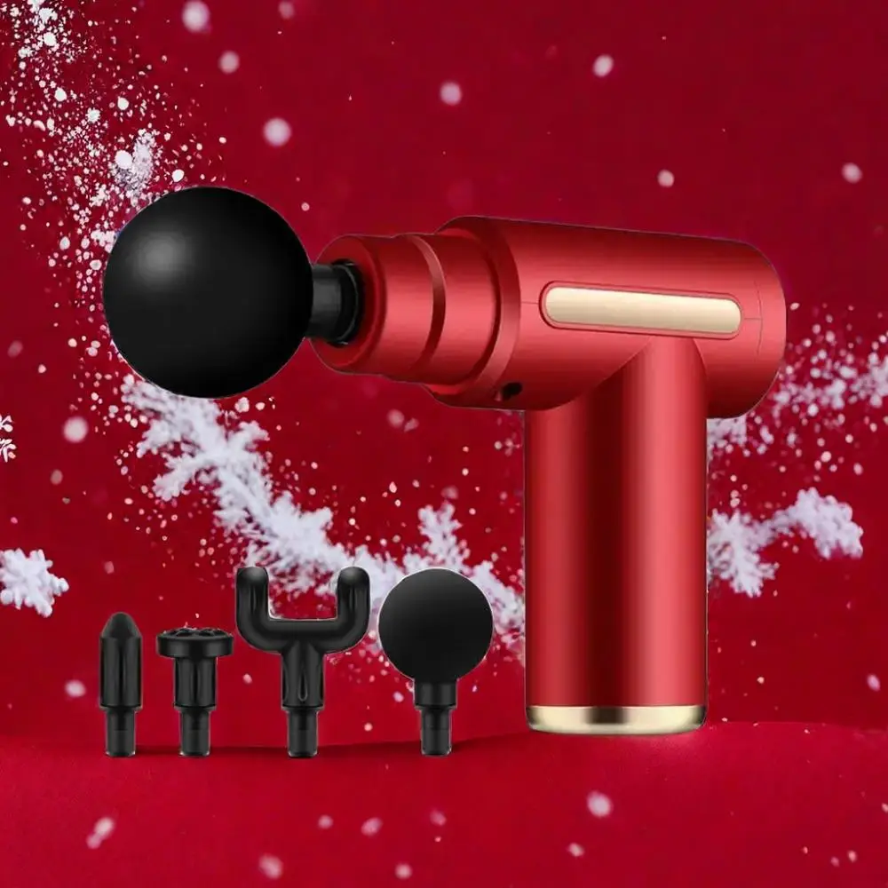 Mini Portable Comfort Handheld Fascia Machine with 4 Counts Replacement Heads, Usb Chargeable Electric Muscle Massager for Home Gym Workout, Lightweig