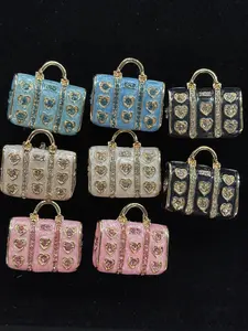 (406-409) 2PCS Rhinestone Handbag Charms | Cute Bag Pendant for DIY Jewelry