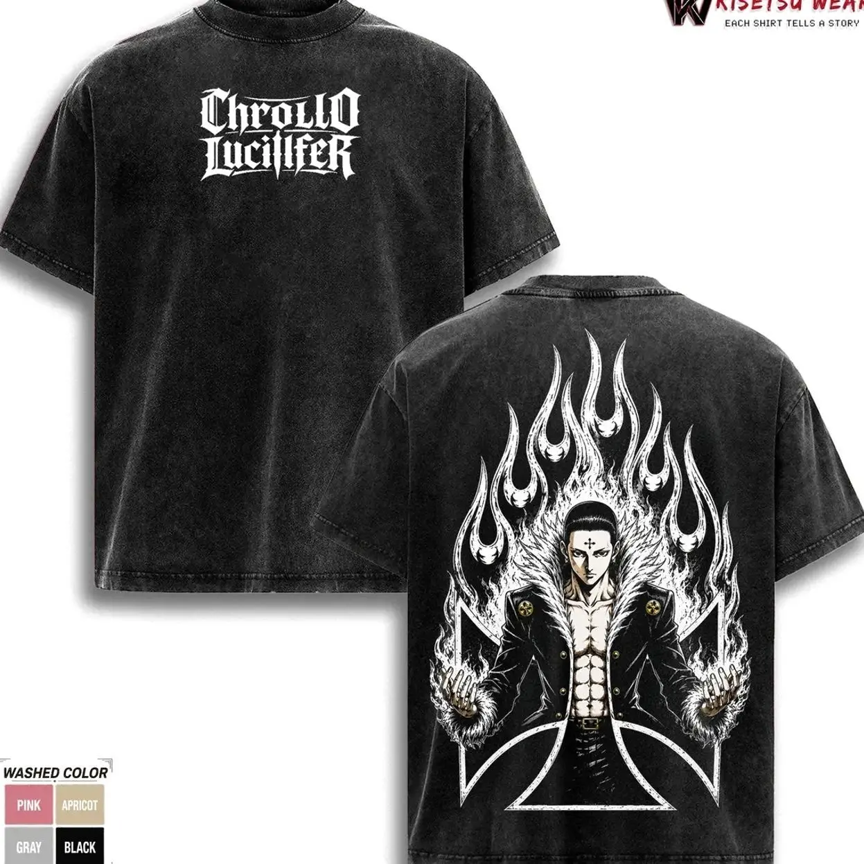 Chrollo Lucilfer T Shirt, Hunter x Hunter Anime Graphic Tee, Phantom Troupe Leader Shirt, Vintage Washed Oversized T Shirt, Manga Streetwear, Soft Cotton Unisex Apparel, Gift For Hunter x Hunter Fans H0Z