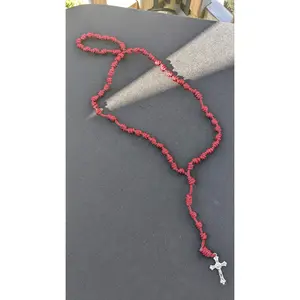 Crimson Knotted Rosary, Large